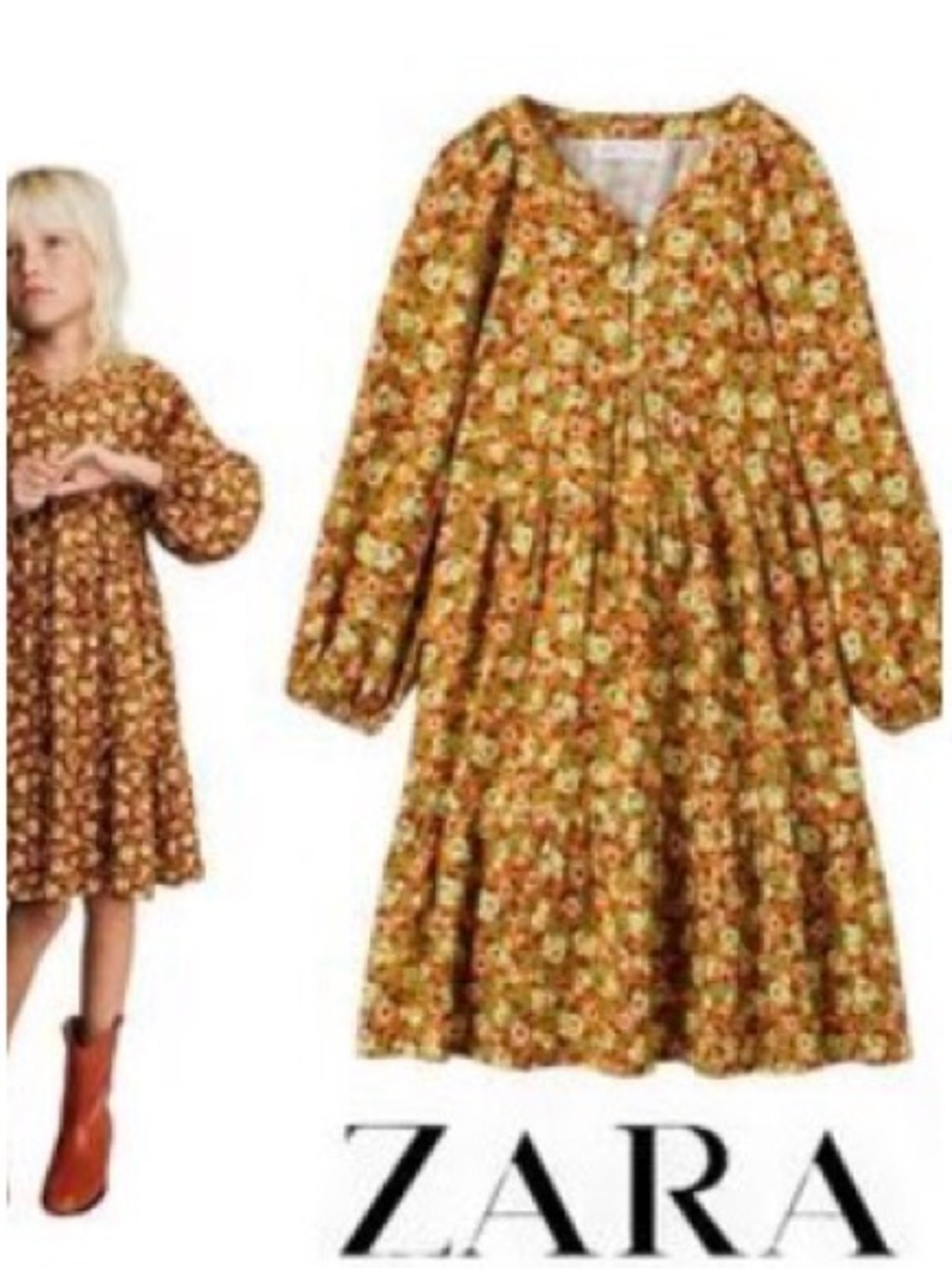 Zara Girls Floral Dress Size 8